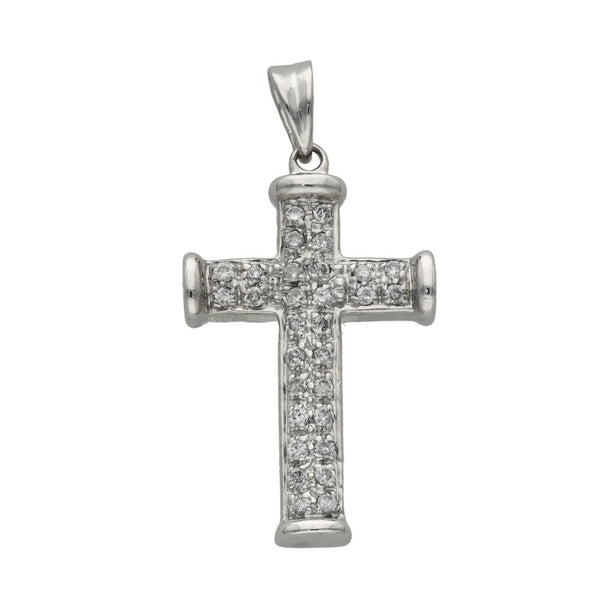 Ladies 18ct White Gold Diamond Cross Pendant - 0.50ct - 5.6g