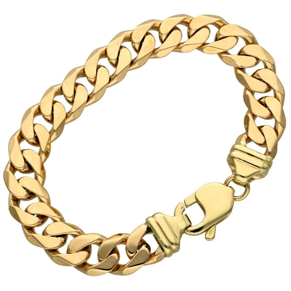 Gents 9ct Yellow Gold 9" Curb Bracelet - 59.7g