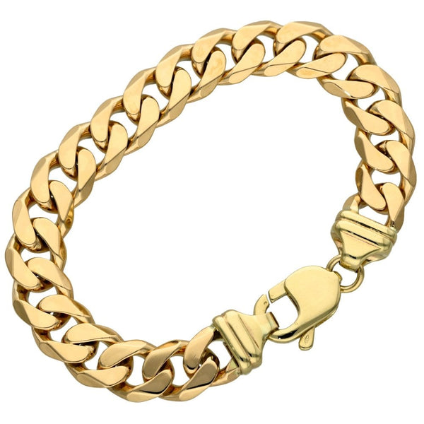 Gents 9ct Yellow Gold 9" Curb Bracelet - 59.7g