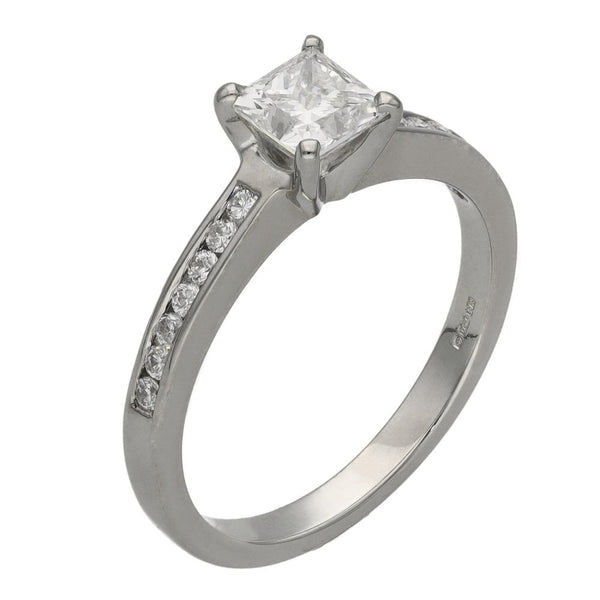 Ladies 18ct White Gold 0.84ct Certified Diamond Engagement Ring
