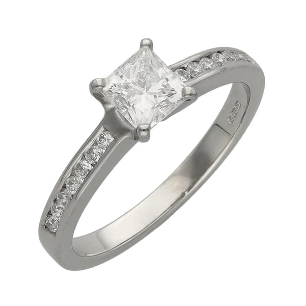 Ladies 18ct White Gold 0.84ct Certified Diamond Engagement Ring