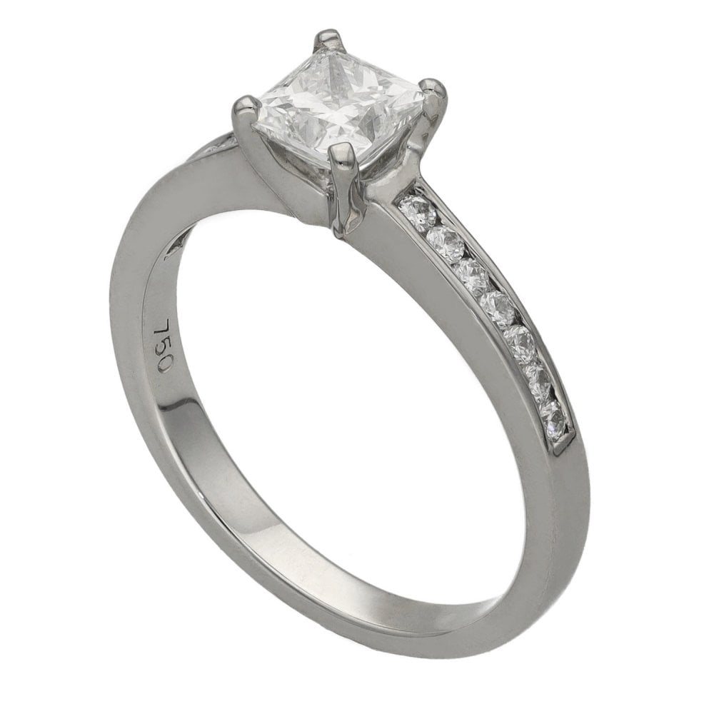 Ladies 18ct White Gold 0.84ct Certified Diamond Engagement Ring
