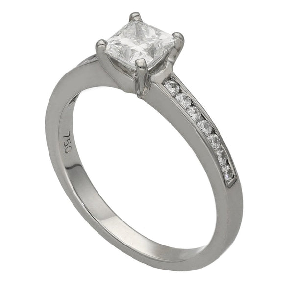 Ladies 18ct White Gold 0.84ct Certified Diamond Engagement Ring