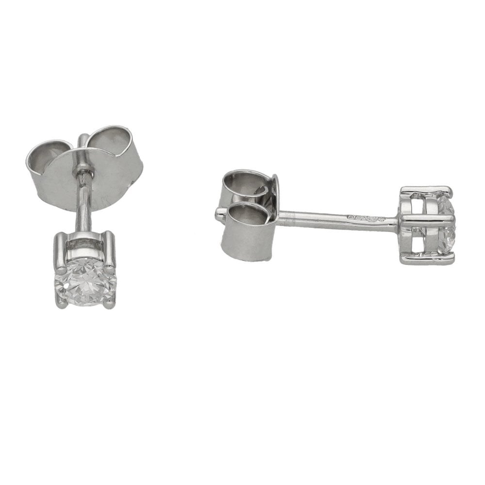 18ct White Gold 0.35ct Certified Diamond Stud Earrings - E-F