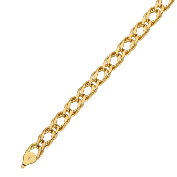Ladies 9ct Yellow Gold 7.5" Double Curb Bracelet - 11.3g
