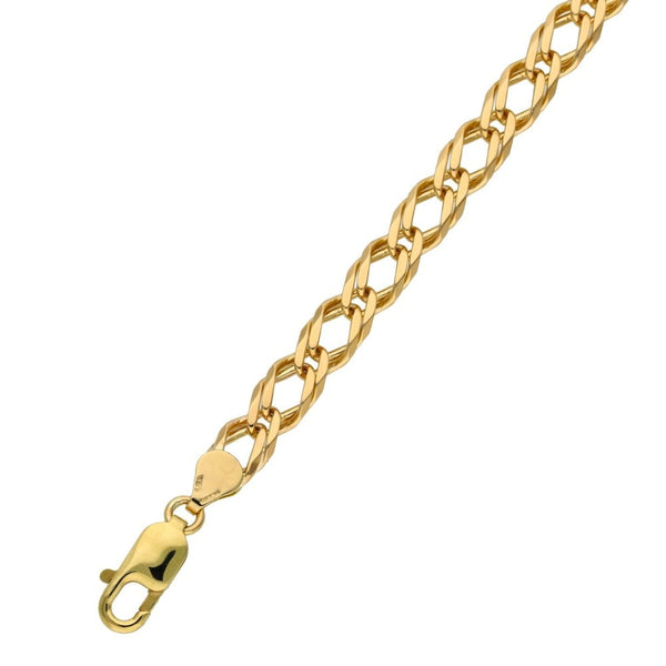Ladies 9ct Yellow Gold 7.5" Double Curb Bracelet - 11.3g