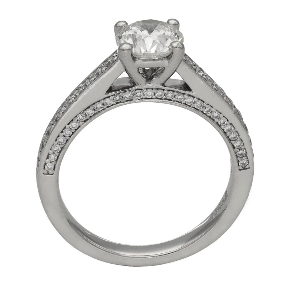Ladies Platinum Certified Diamond Engagement Ring - 1.46ct