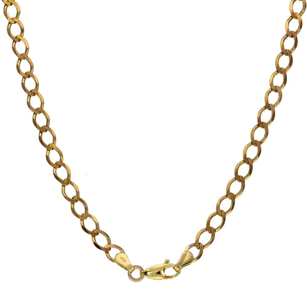Ladies 9ct Yellow Gold 18" Flat Curb Chain - 6.1g