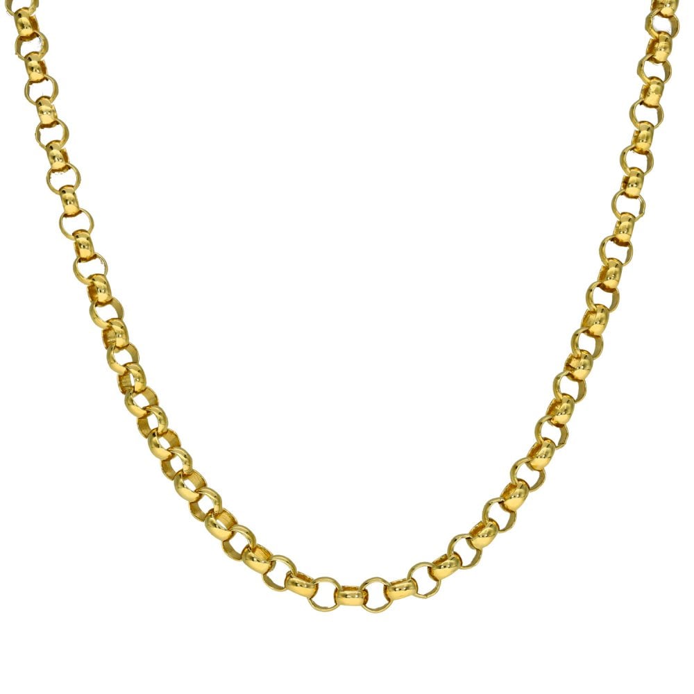 9ct Yellow Gold Round Belcher Chain - 26" - 24.5g