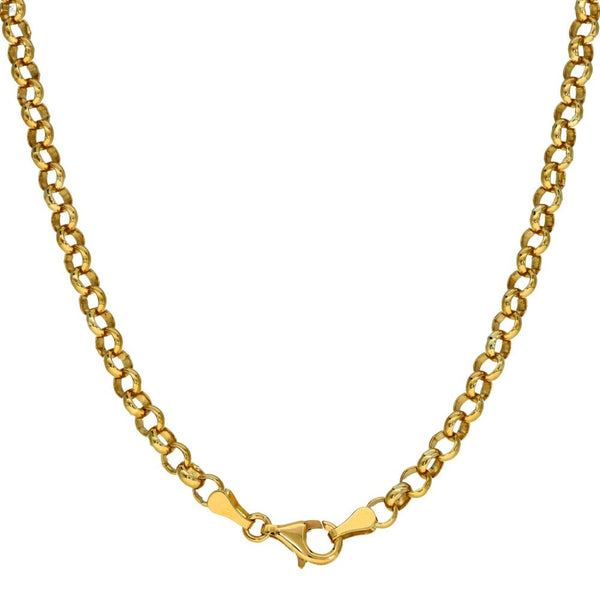 Gents 9ct Yellow Gold Round Belcher Chain - 22" - 19.3g