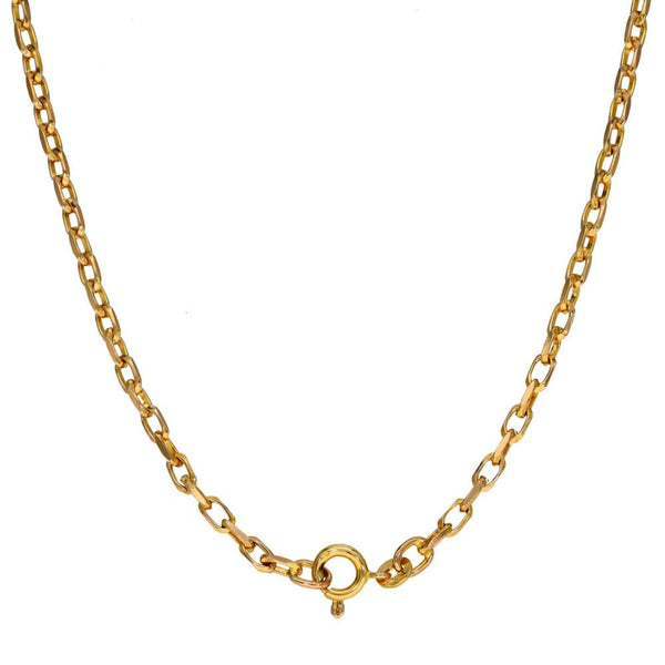 9ct Yellow Gold Oval File Trace Chain - 18" - 9.7g