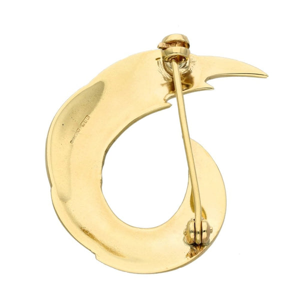 9ct Yellow Gold Leaf Brooch - 37x33mm - 7.6g