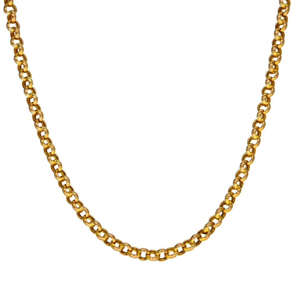 Ladies 9ct Yellow Gold Belcher Chain - 20" - 8.2g