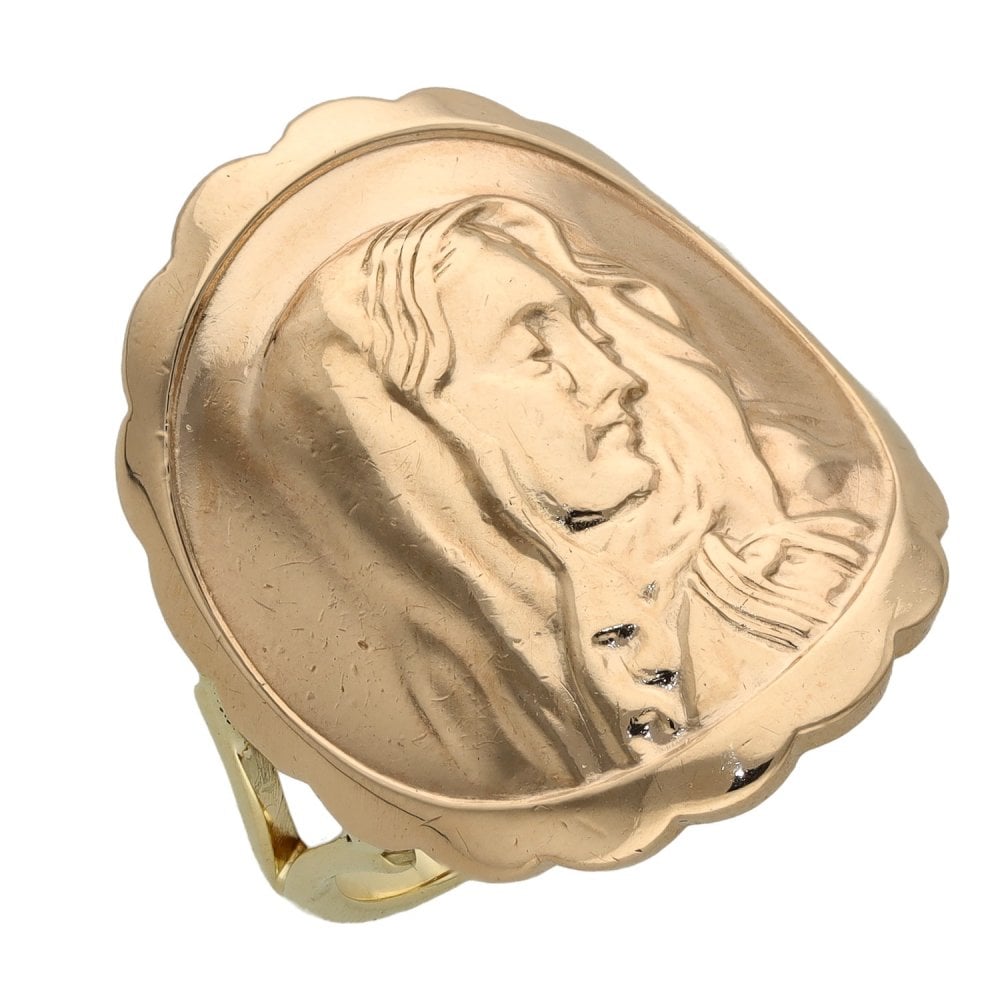Ladies 9ct Rose & Yellow Gold Madonna Ring - Size P