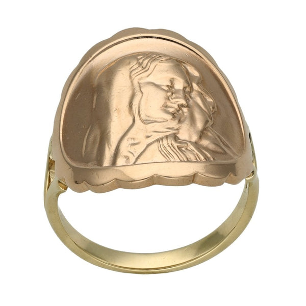 Ladies 9ct Rose & Yellow Gold Madonna Ring - Size P