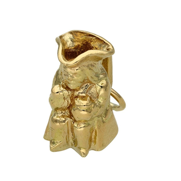 9ct Yellow Gold Toby Jug Charm - 9x15x12mm - 3.4g