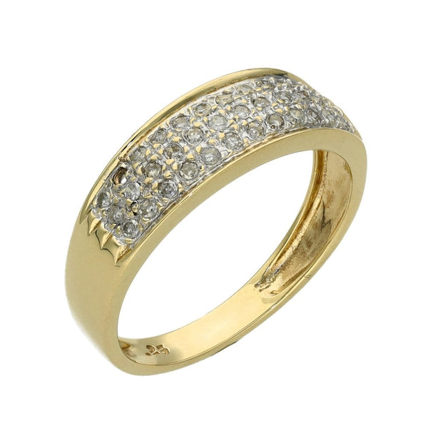 Ladies 9ct Yellow Gold Diamond Ring - Size O - 0.25ct