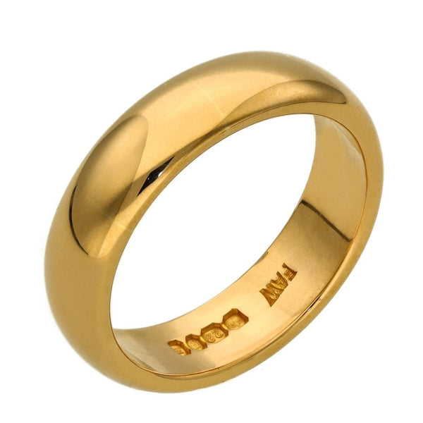 Gents 22ct Yellow Gold Wedding Ring - 6mm - Size Q½