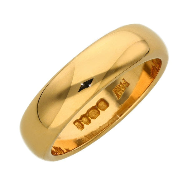 Gents 22ct Yellow Gold Wedding Ring - 6mm - Size Q½