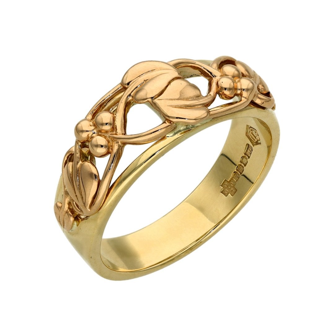 9ct Multi Gold Clogau Band Ring - Size S