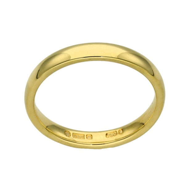 Ladies 18ct Yellow Gold Wedding Band - 3mm - Size J