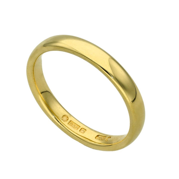 Ladies 18ct Yellow Gold Wedding Band - 3mm - Size J