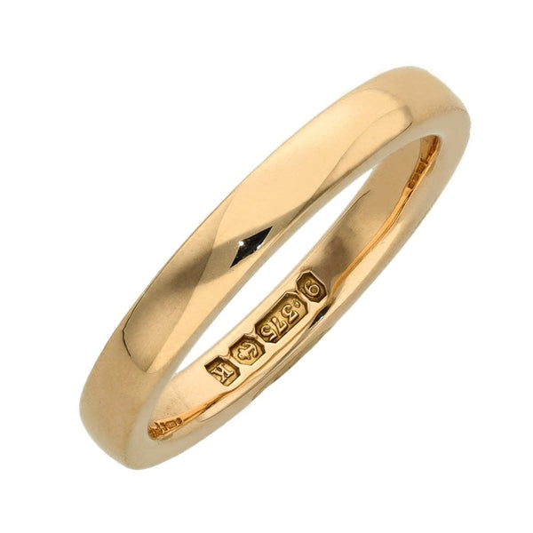 Ladies 9ct Rose Gold Wedding Band - 3mm - Size K