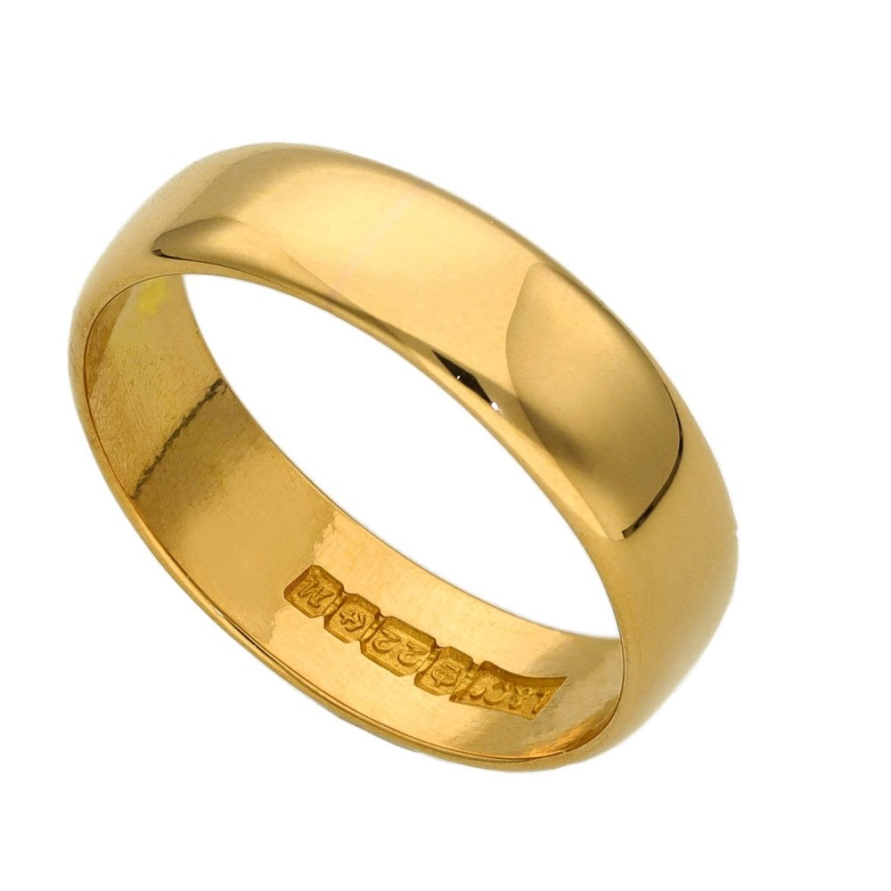 Ladies 22ct Yellow Gold Wedding Band - 5mm - Size K