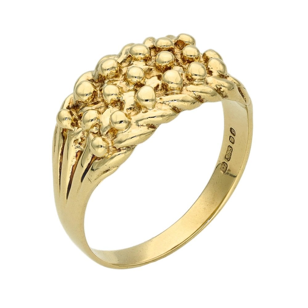 Gents 9ct Yellow Gold Keeper Ring - Size U