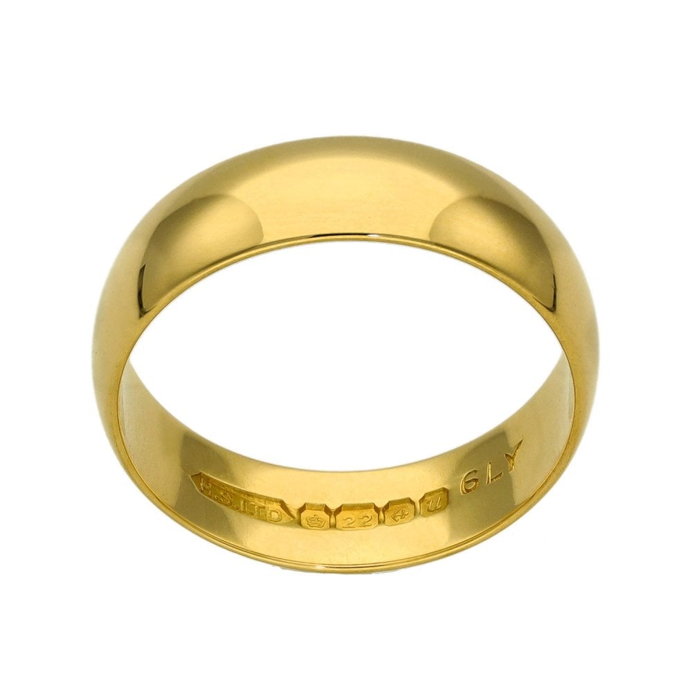 Ladies 22ct Yellow Gold Wedding Band - 5mm - Size K½