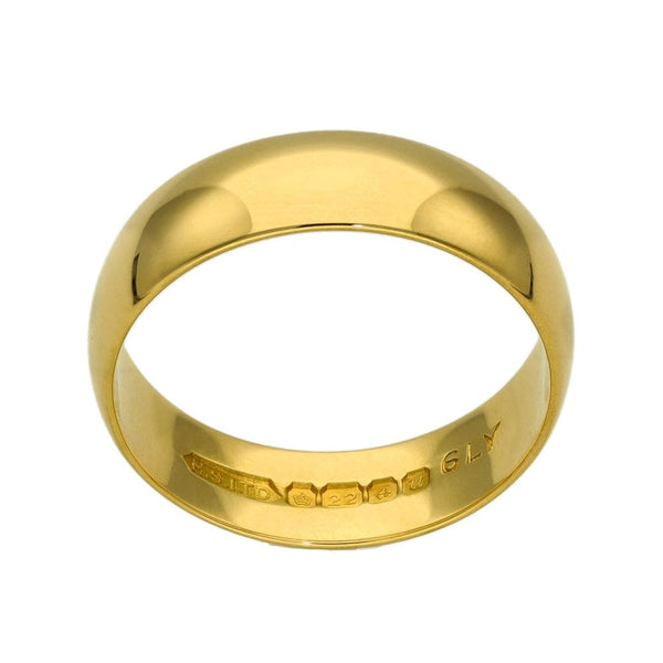 Ladies 22ct Yellow Gold Wedding Band - 5mm - Size K½