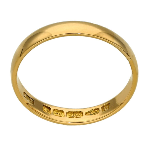 Ladies 22ct Yellow Gold Wedding Band - 3mm - Size O½