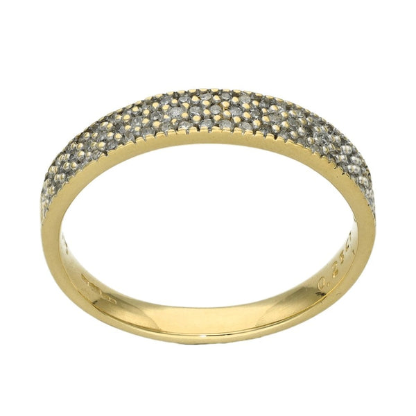 Ladies 9ct Yellow Gold Diamond Ring - Size O½ - 0.25ct
