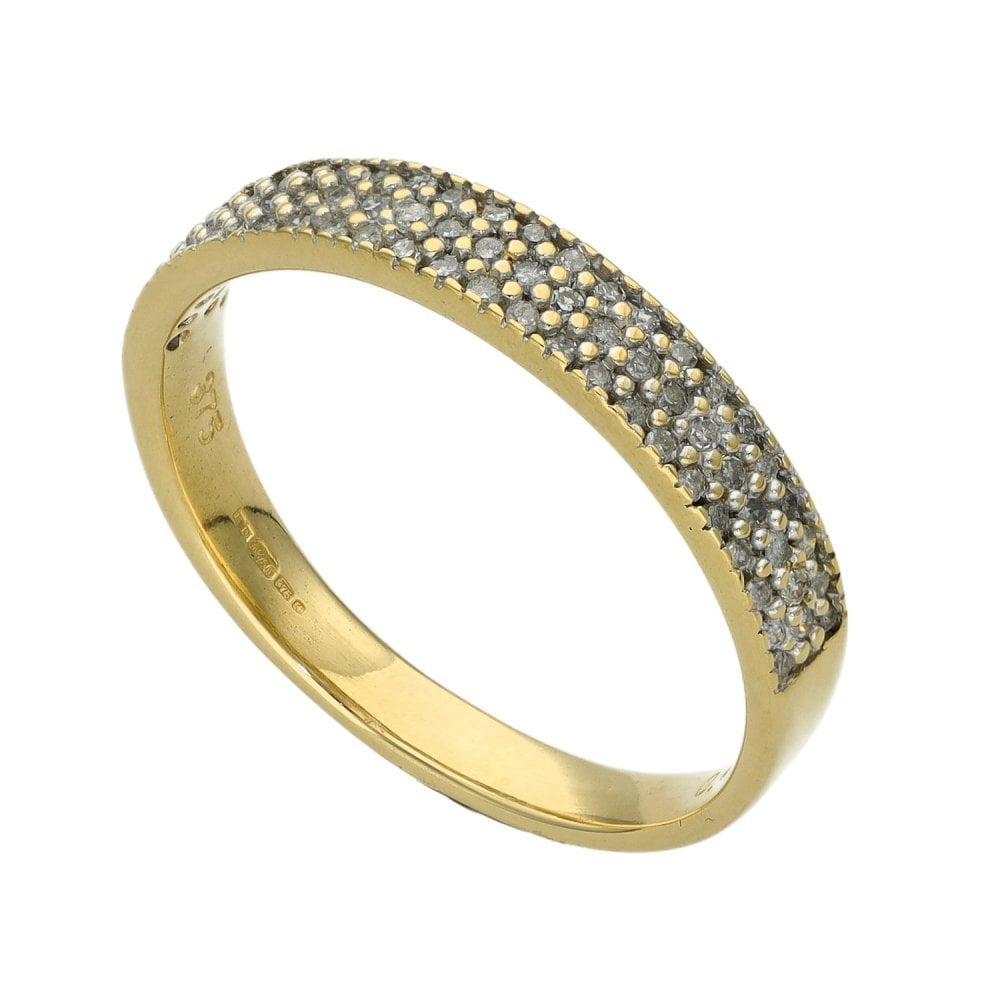 Ladies 9ct Yellow Gold Diamond Ring - Size O½ - 0.25ct