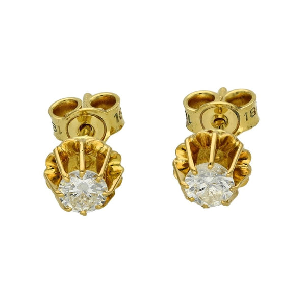 Ladies 18ct Yellow Gold Diamond Stud Earrings - 0.40ct