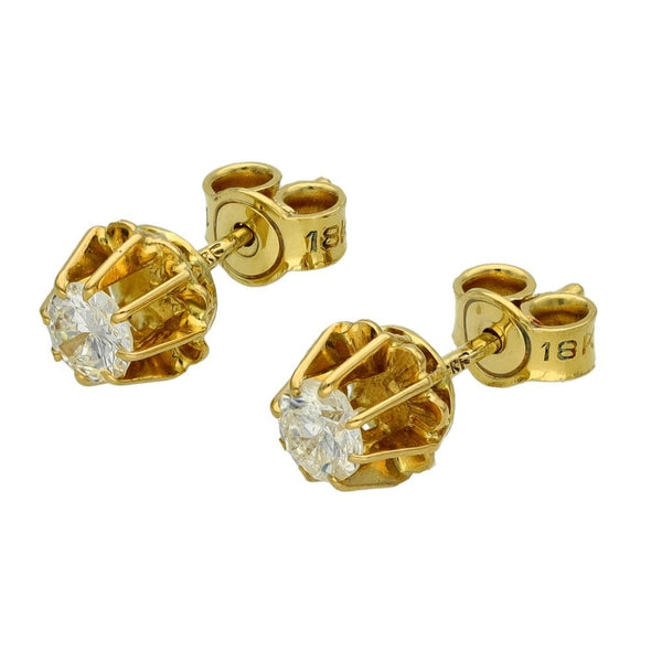 Ladies 18ct Yellow Gold Diamond Stud Earrings - 0.40ct