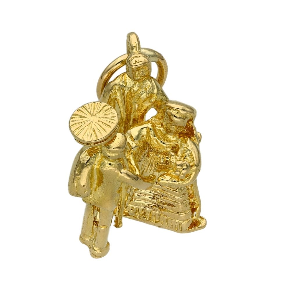 9ct Yellow Gold Bride, Groom & Chimney Sweep Charm - 2.8g