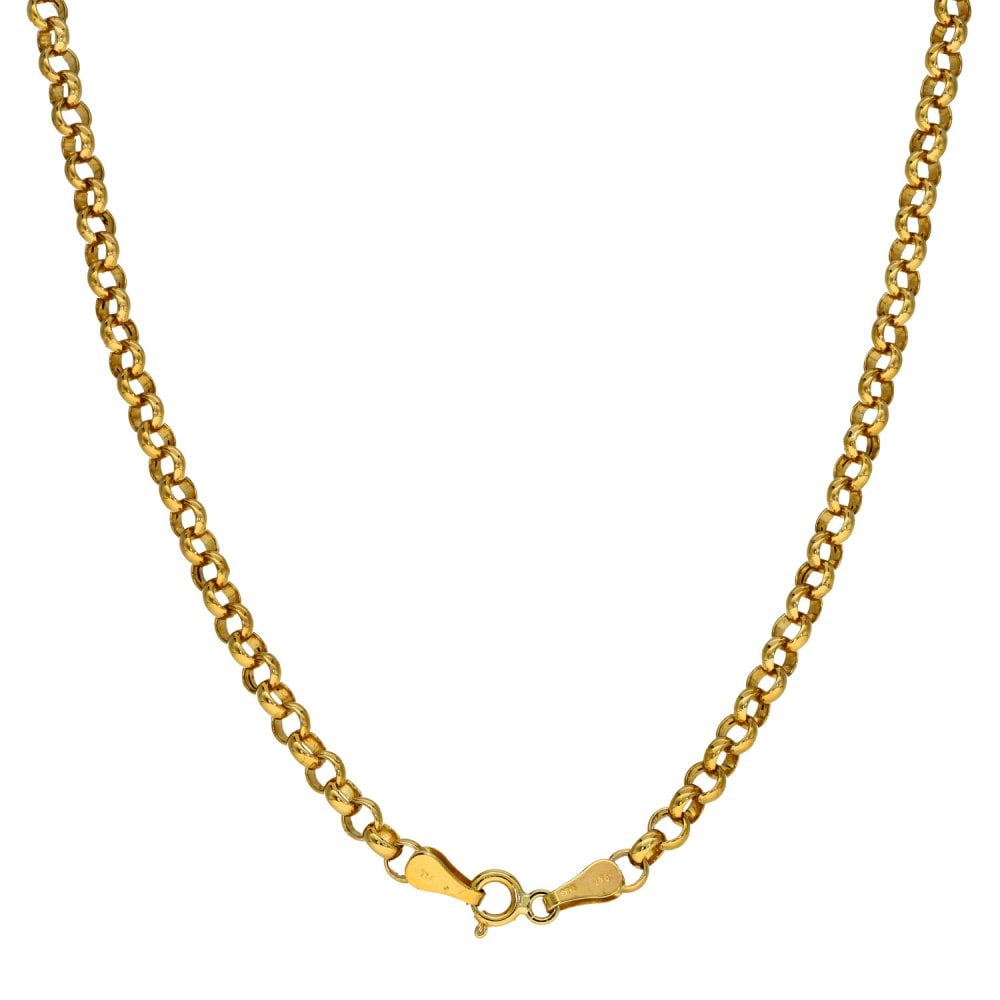 Ladies 9ct Yellow Gold Belcher Chain - 18" - 4.5g
