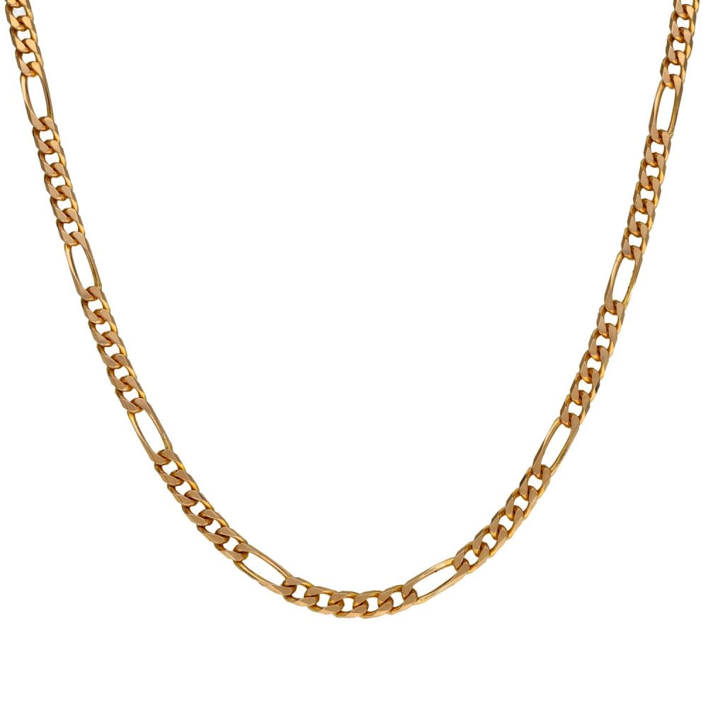 9ct Yellow Gold Figaro Chain - 18" - 10.8g