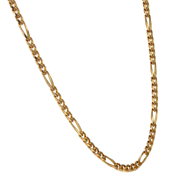 9ct Yellow Gold Figaro Chain - 18" - 10.8g