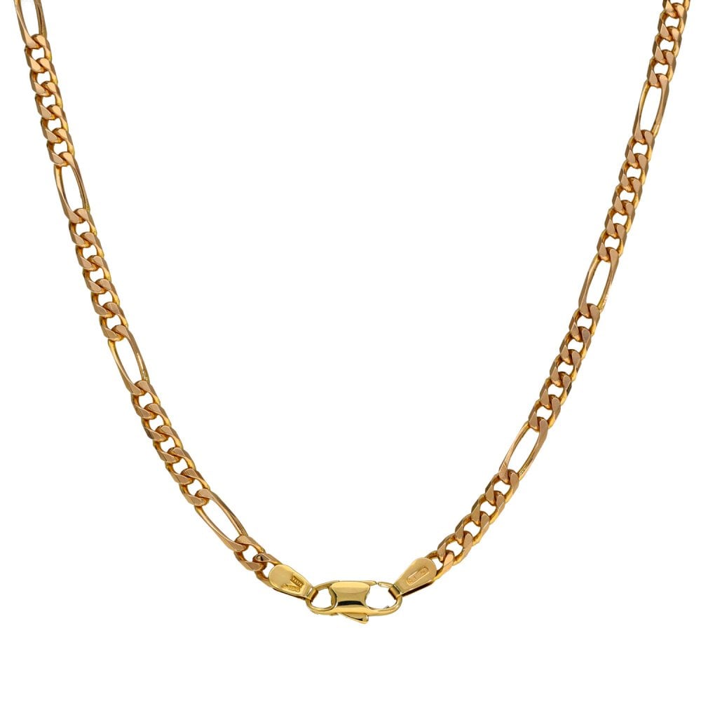 9ct Yellow Gold Figaro Chain - 18" - 10.8g