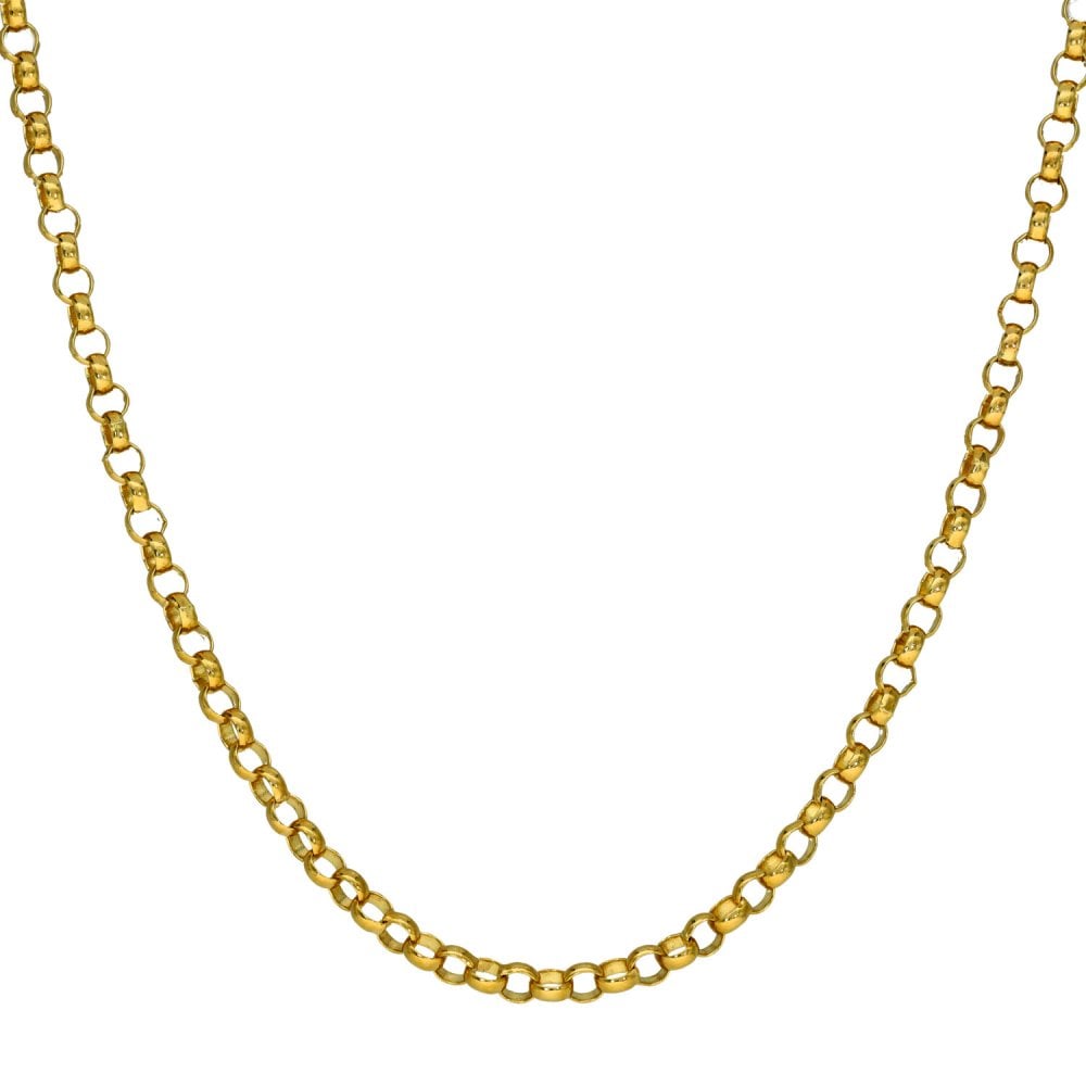9ct Yellow Gold Belcher Necklace - 28" - 13.4g