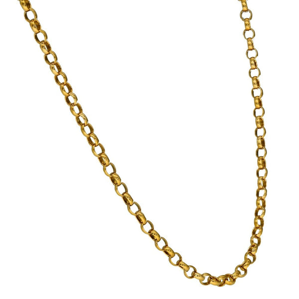 Ladies 9ct Yellow Gold Belcher Chain - 32" - 14.6g
