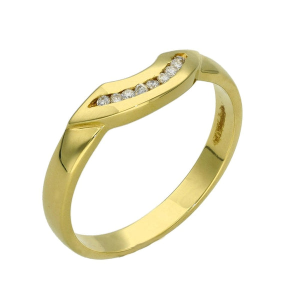 Ladies 18ct Yellow Gold Diamond Enhancer Ring - Size O