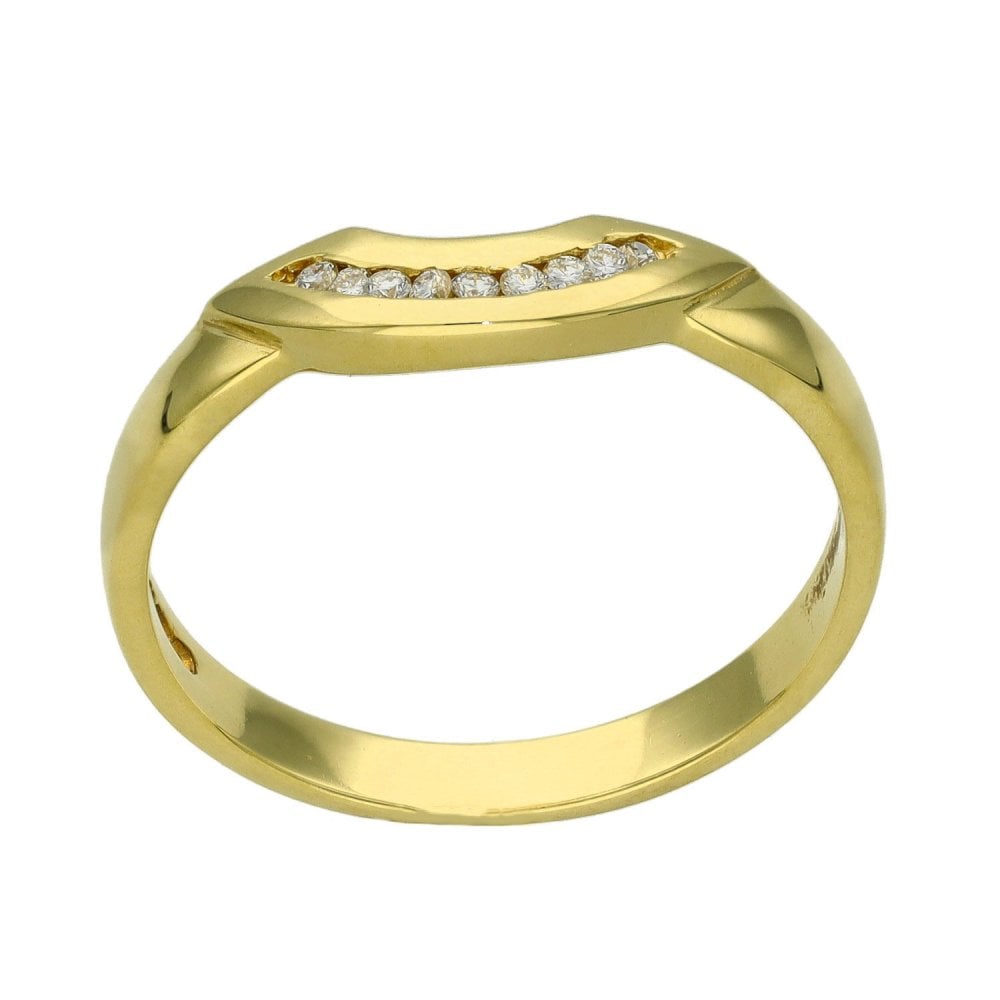 Ladies 18ct Yellow Gold Diamond Enhancer Ring - Size O