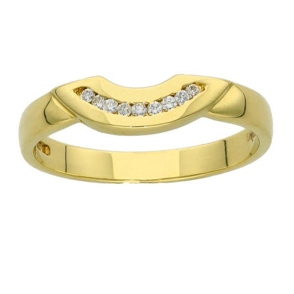Ladies 18ct Yellow Gold Diamond Enhancer Ring - Size O