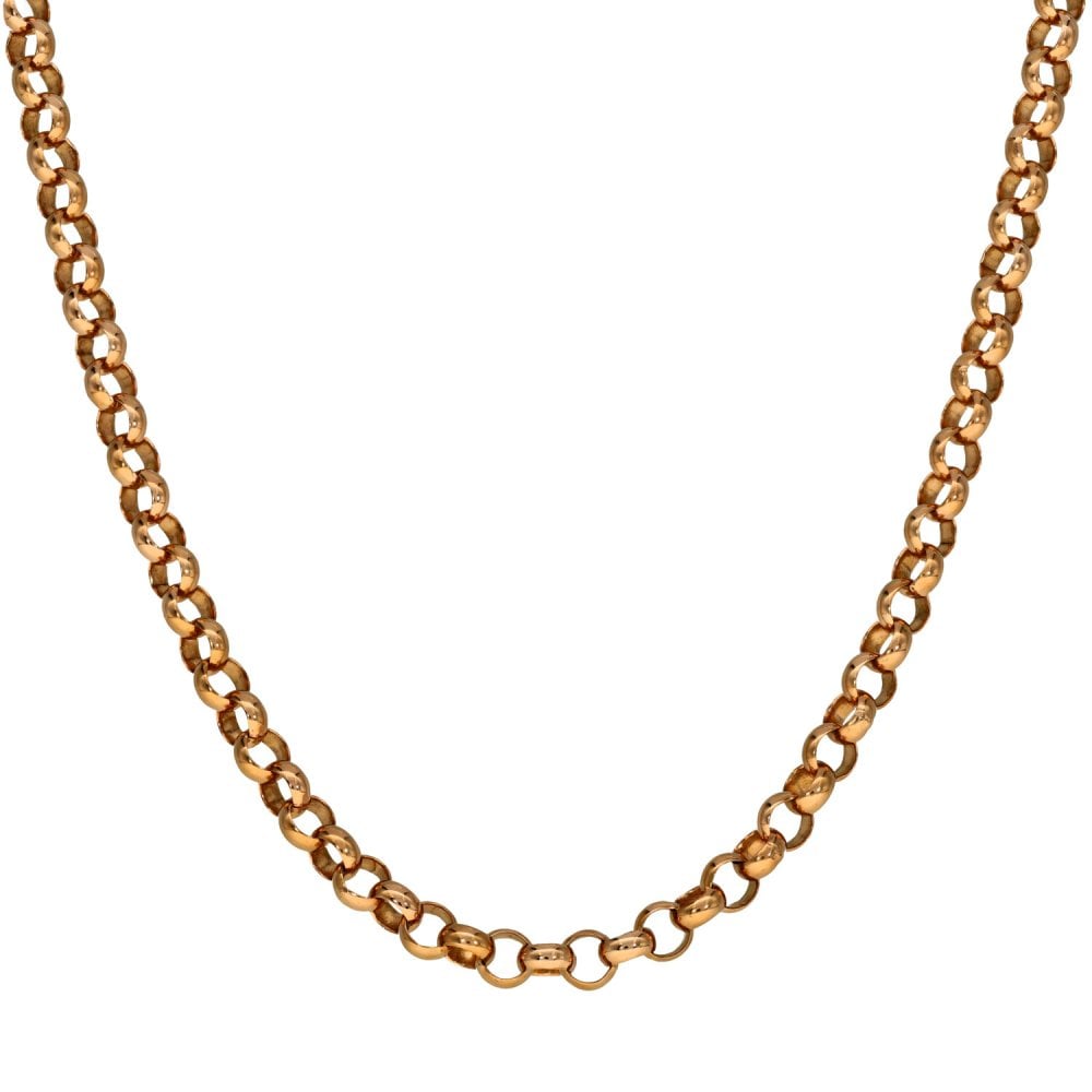Gents 9ct Rose Gold Belcher Chain - 20" - 19.9g