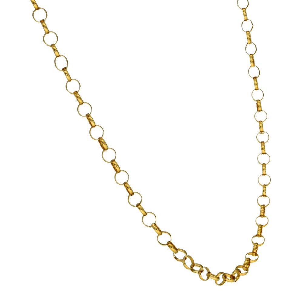 Ladies 9ct Yellow Gold Belcher Chain - 21" - 4.5g
