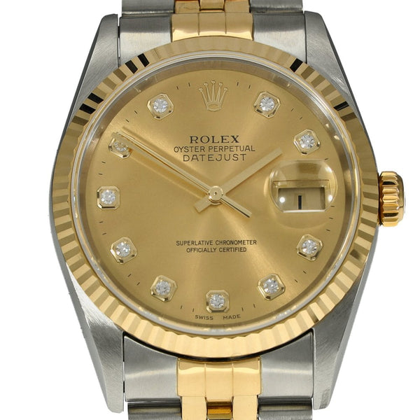 Datejust 16233 - Mens Watch - Champagne Diamond Dial - 2001