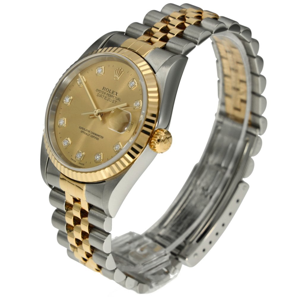 Datejust 16233 - Mens Watch - Champagne Diamond Dial - 2001